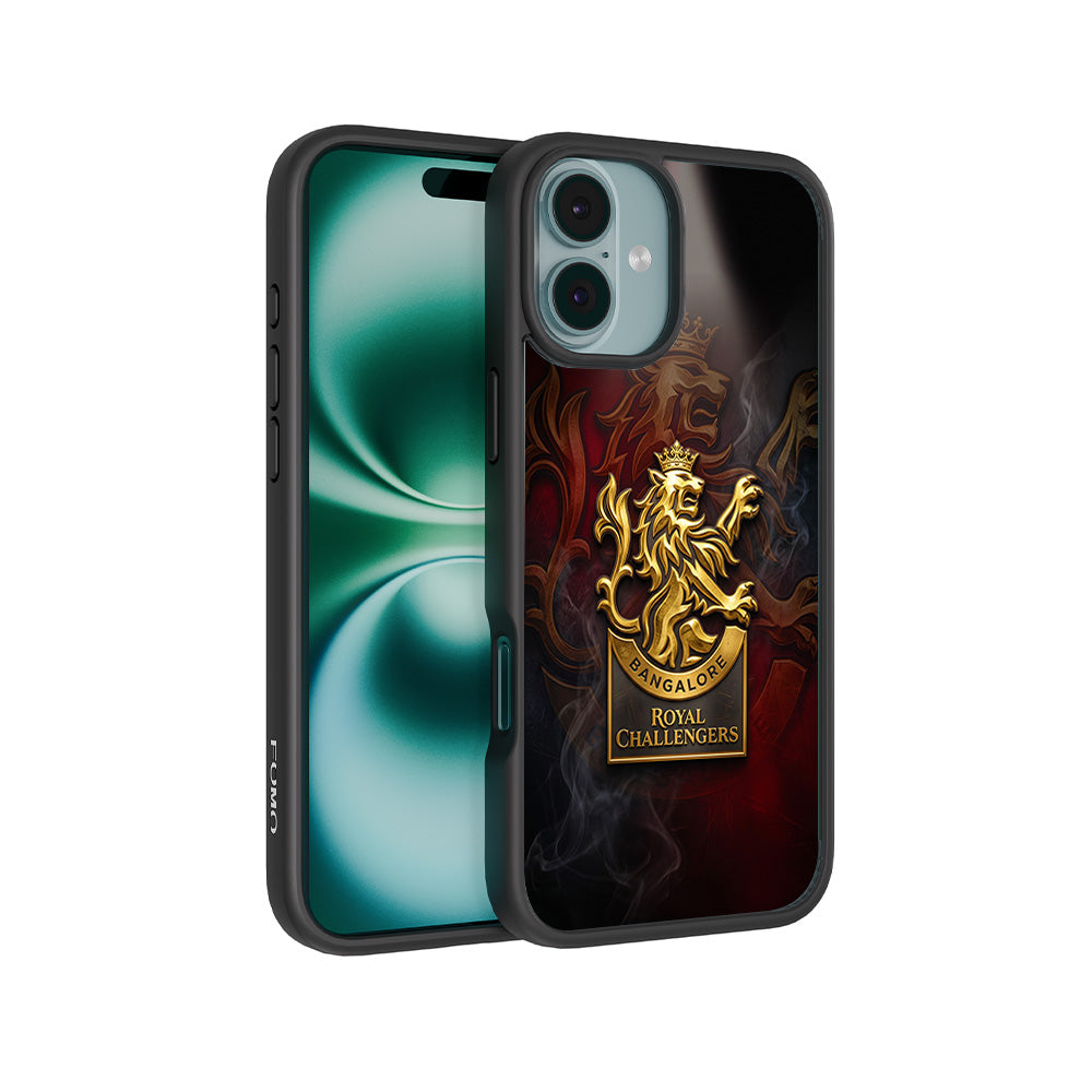 Royal Challengers Bangalore Golden Lion IPL Sports 3D Skin with Shockguard Armour Magsafe Case for Apple iPhone 16 Plus