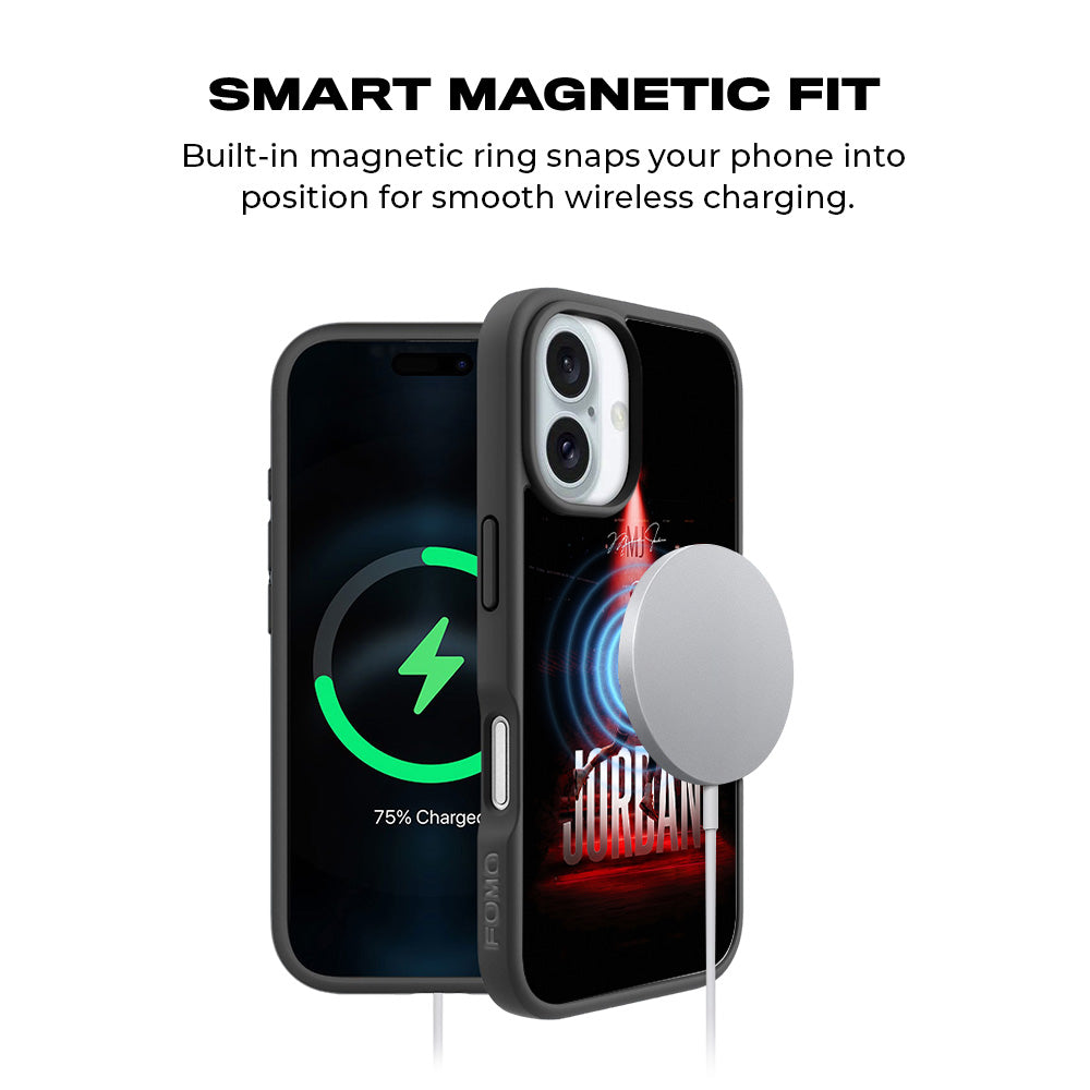 Jordan 23 Spotlight Basketball Sports 3D Skin with Shockguard Armour Magsafe Case for Apple iPhone 16 Plus