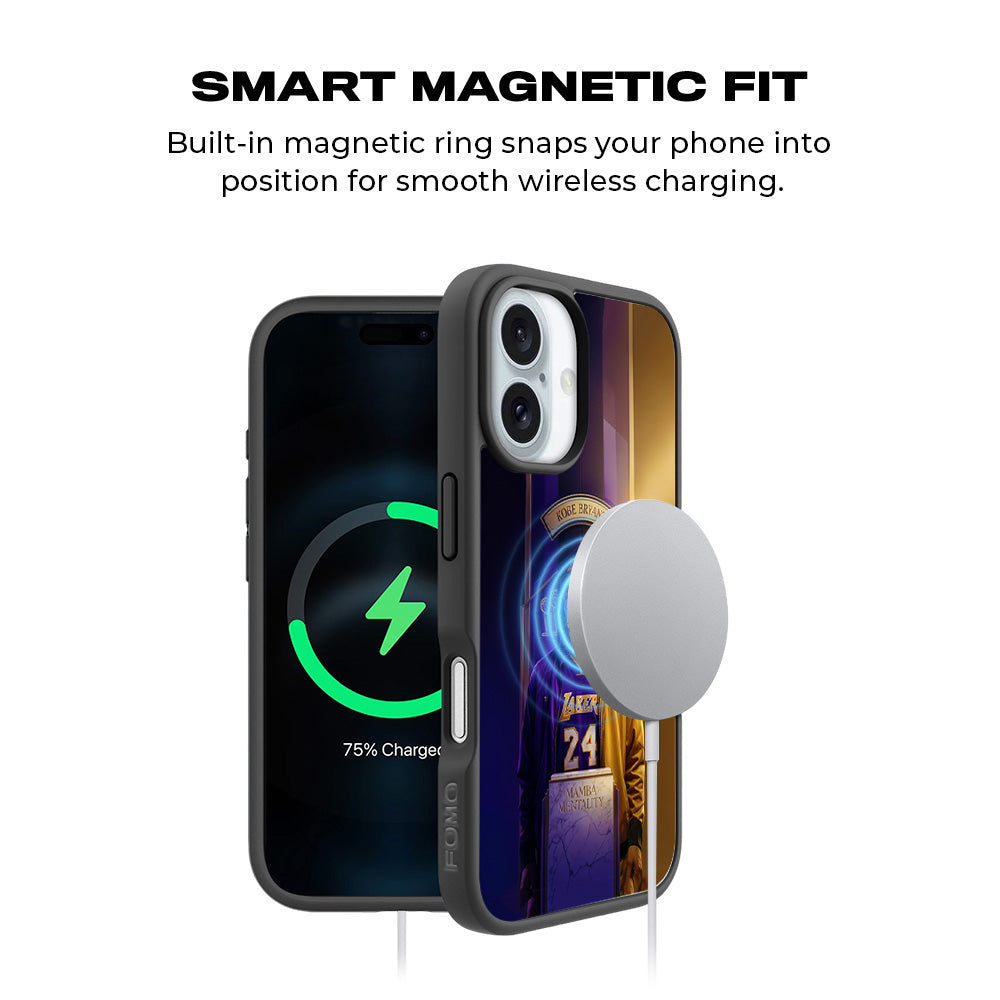Kobe Bryant Mamba Mentality Sports 3D Skin with Shockguard Armour Magsafe Case for Apple iPhone 16