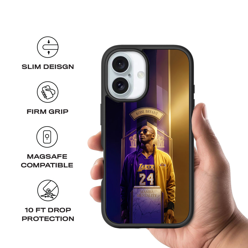 Kobe Bryant Mamba Mentality Sports 3D Skin with Shockguard Armour Magsafe Case for Apple iPhone 16