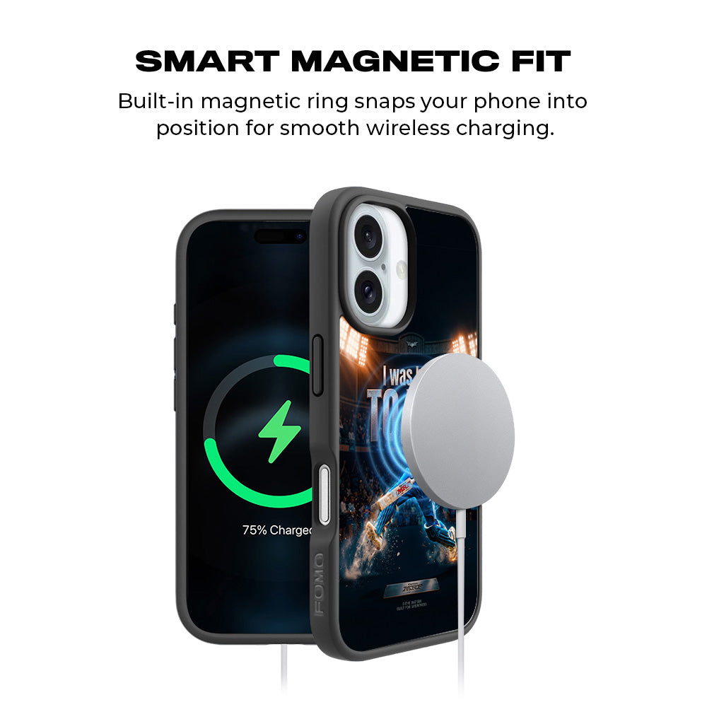 Virat Kohli Born To Win Cricket Sports 3D Skin with Shockguard Armour Magsafe Case for Apple iPhone 16