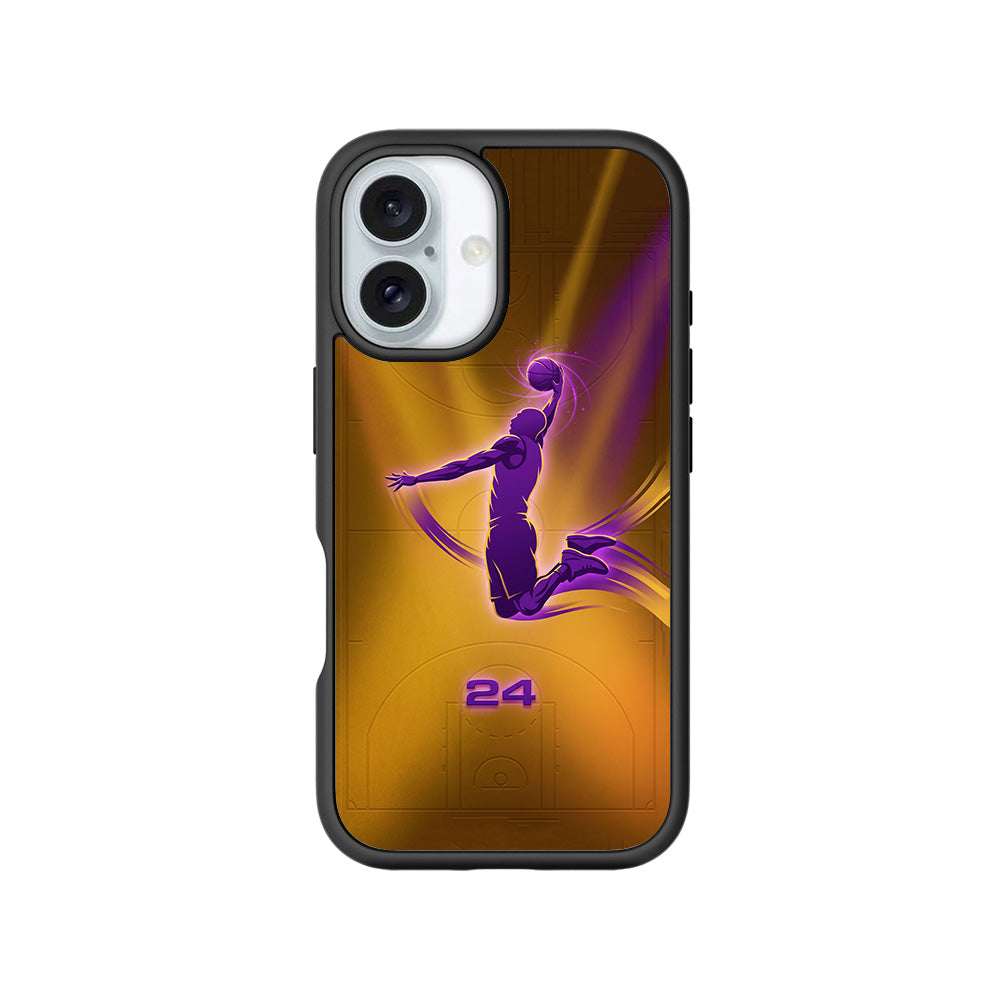 Purple Dunk 24 Sports 3D Skin with Shockguard Armour Magsafe Case for Apple iPhone 16 Plus