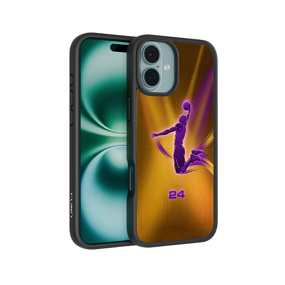 Purple Dunk 24 Sports 3D Skin with Shockguard Armour Magsafe Case for Apple iPhone 16 Plus