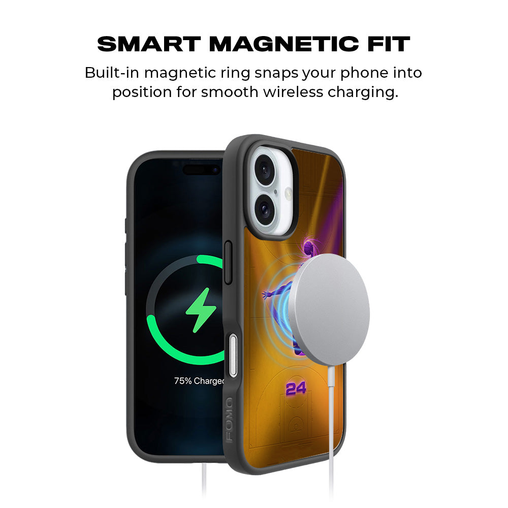 Purple Dunk 24 Sports 3D Skin with Shockguard Armour Magsafe Case for Apple iPhone 16 Plus