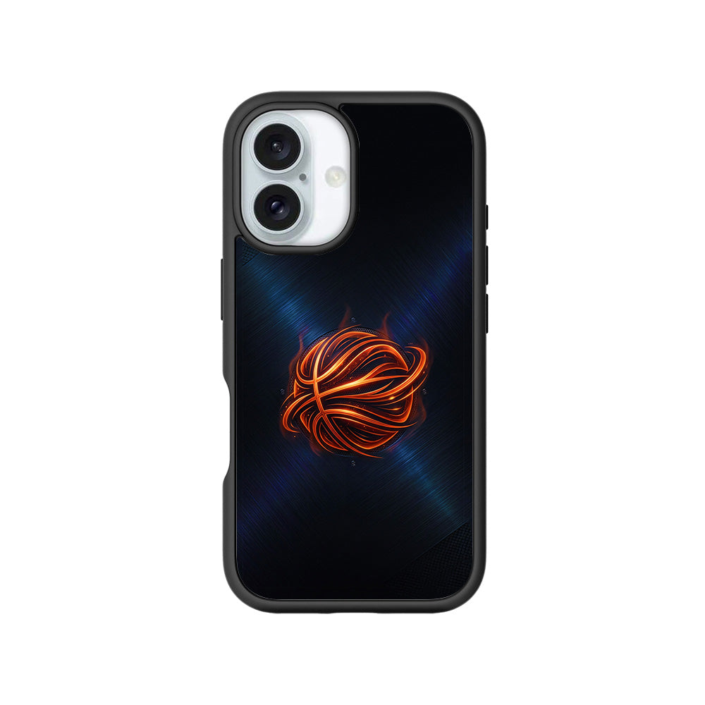 Basketball Inferno Sports 3D Skin with Shockguard Armour Magsafe Case for Apple iPhone 16