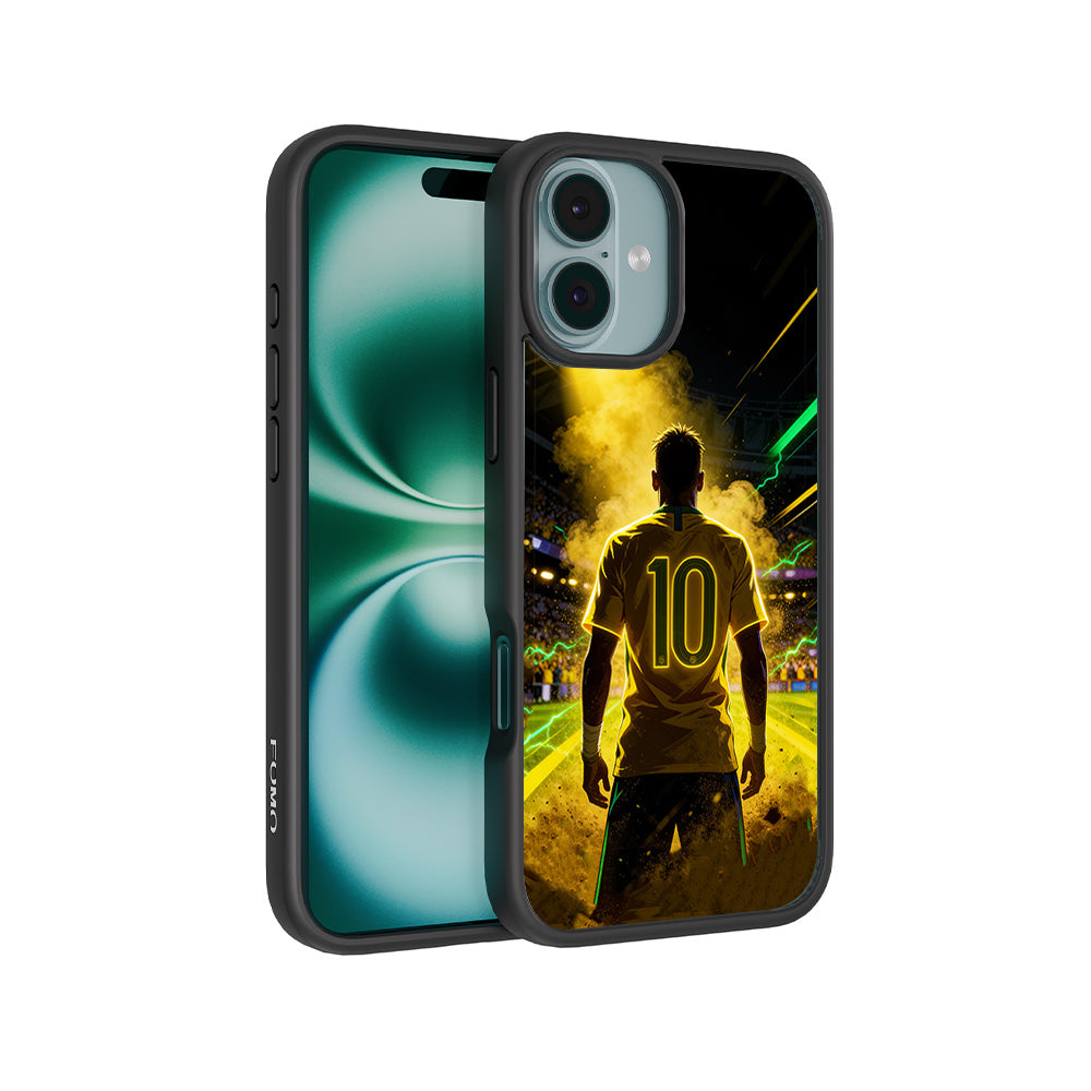 Brazil Number 10 Football Sports 3D Skin with Shockguard Armour Magsafe Case for Apple iPhone 16 Plus