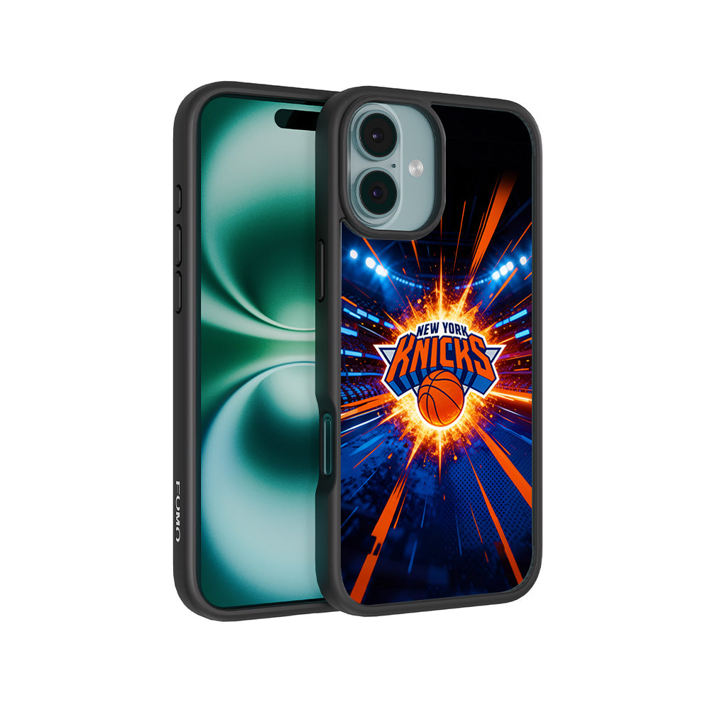 New York Knicks Arena Burst Sports 3D Skin with Shockguard Armour Magsafe Case for Apple iPhone 16