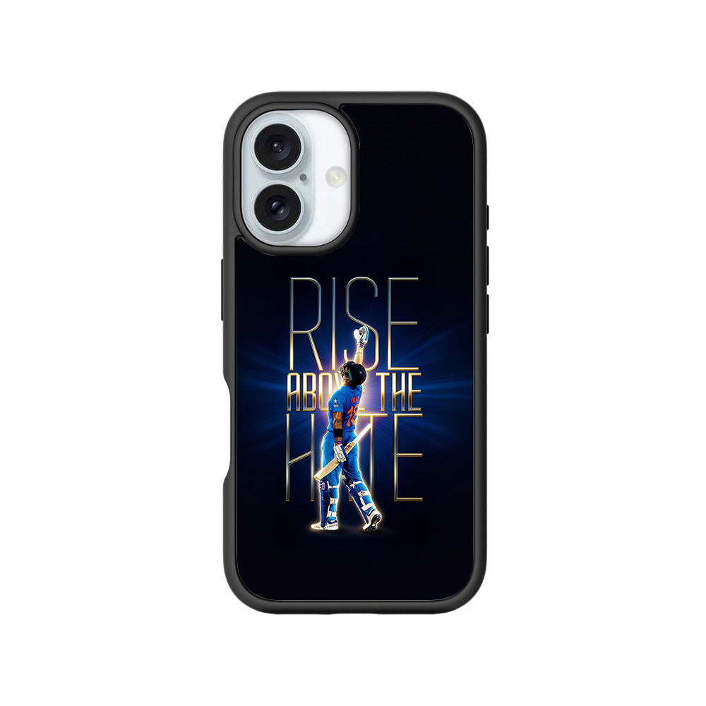 Rise Above The Hate Cricket Sports 3D Skin with Shockguard Armour Magsafe Case for Apple iPhone 16 Plus