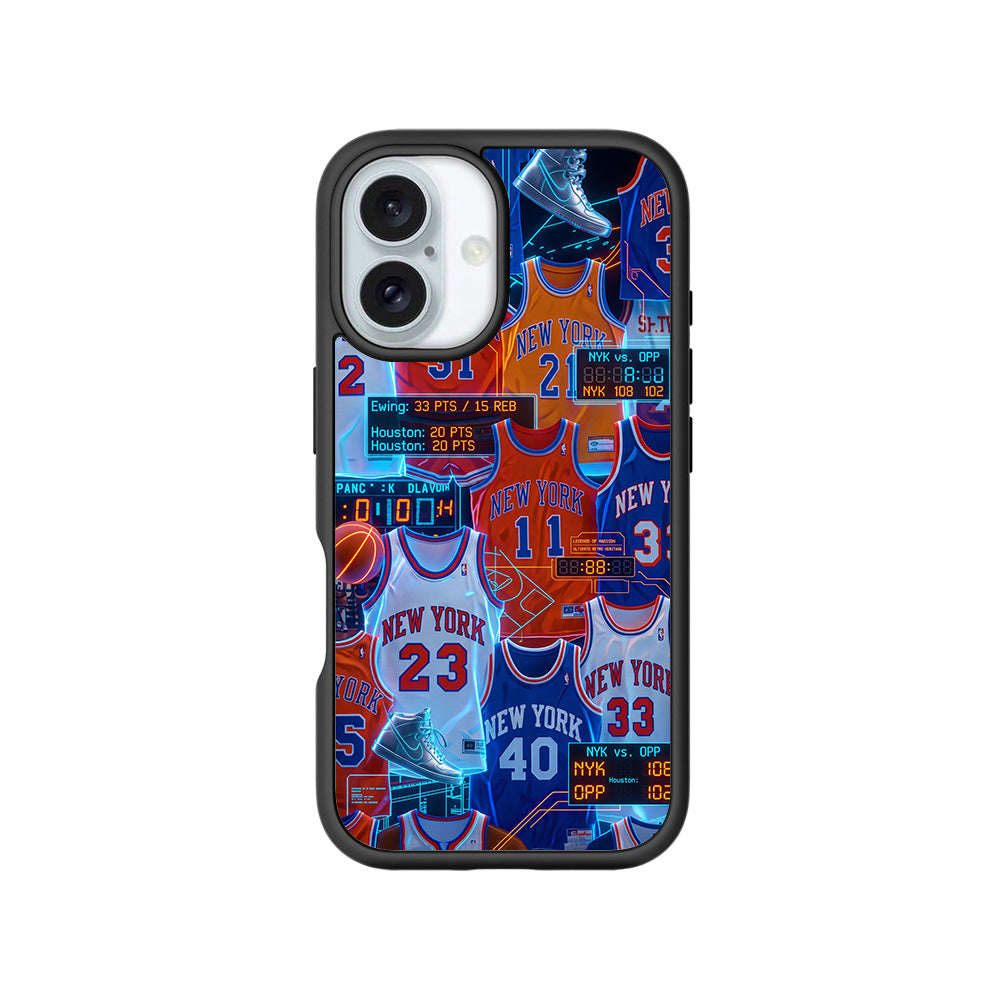 New York Knicks Retro Jerseys Sports 3D Skin with Shockguard Armour Magsafe Case for Apple iPhone 16