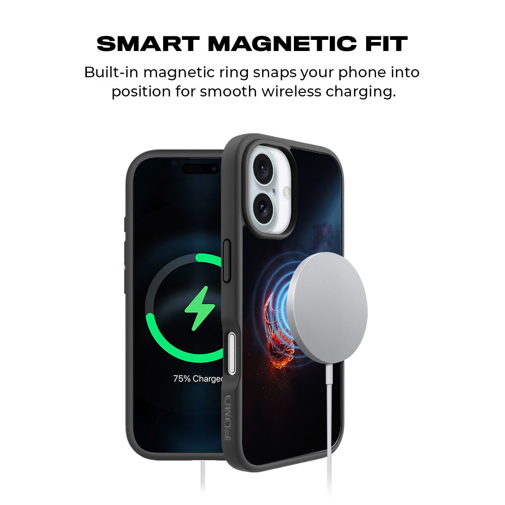 Basketball Nike Fire Sports 3D Skin with Shockguard Armour Magsafe Case for Apple iPhone 16 Plus