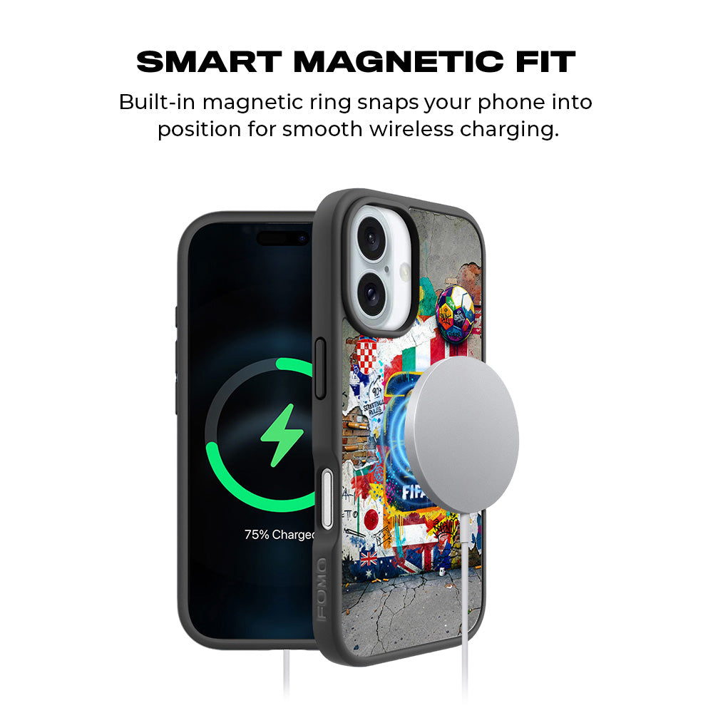 FIFA World Cup Streetstyle Sports 3D Skin with Shockguard Armour Magsafe Case for Apple iPhone 16 Plus