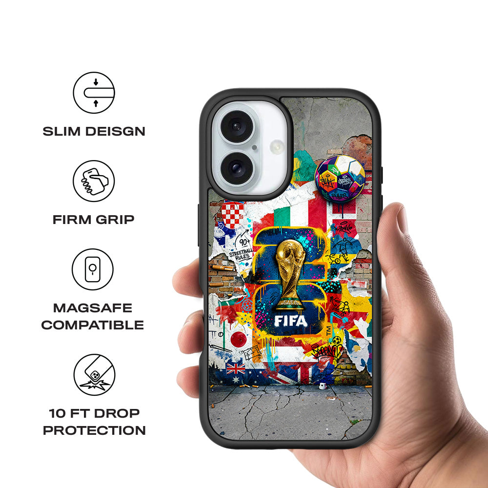 FIFA World Cup Streetstyle Sports 3D Skin with Shockguard Armour Magsafe Case for Apple iPhone 16 Plus