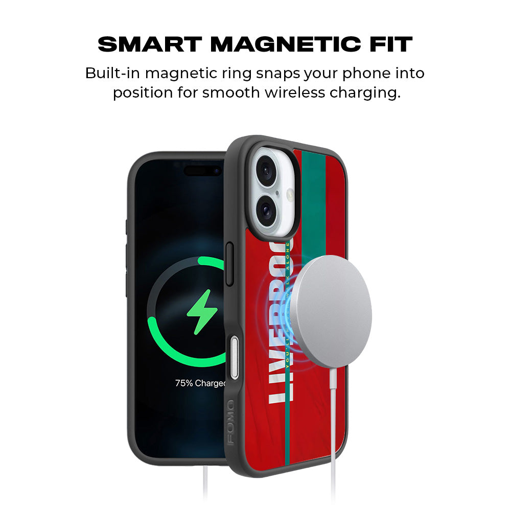 Liverpool You Will Never Walk Alone Sports 3D Skin with Shockguard Armour Magsafe Case for Apple iPhone 16