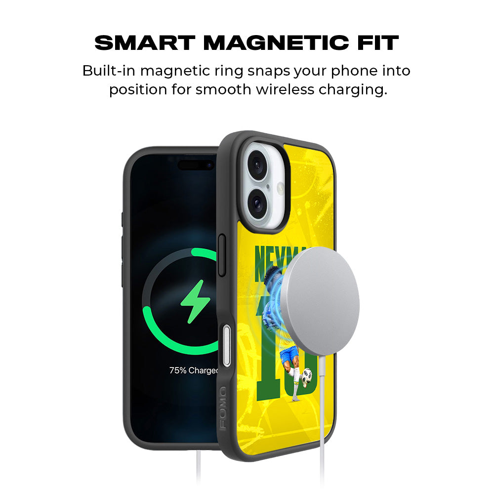 Neymar Da Silva Sports 3D Skin with Shockguard Armour Magsafe Case for Apple iPhone 16