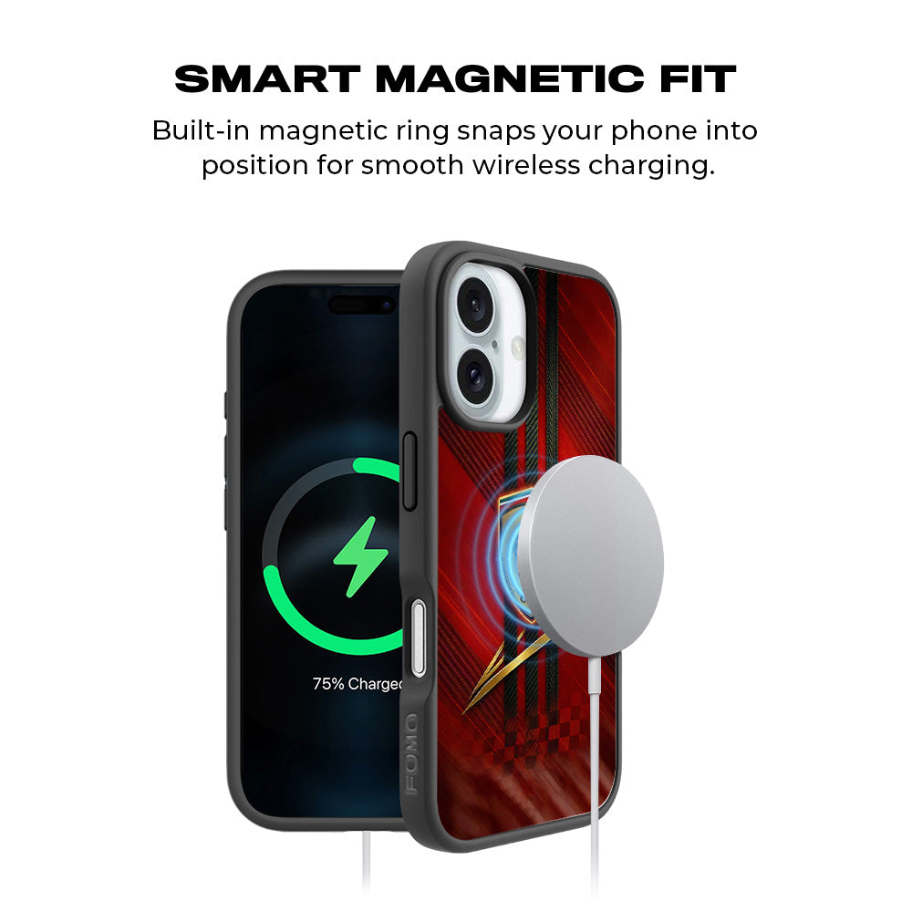 Ferrari 3D Skin with Shockguard Armour Magsafe Case for Apple iPhone 16 Plus
