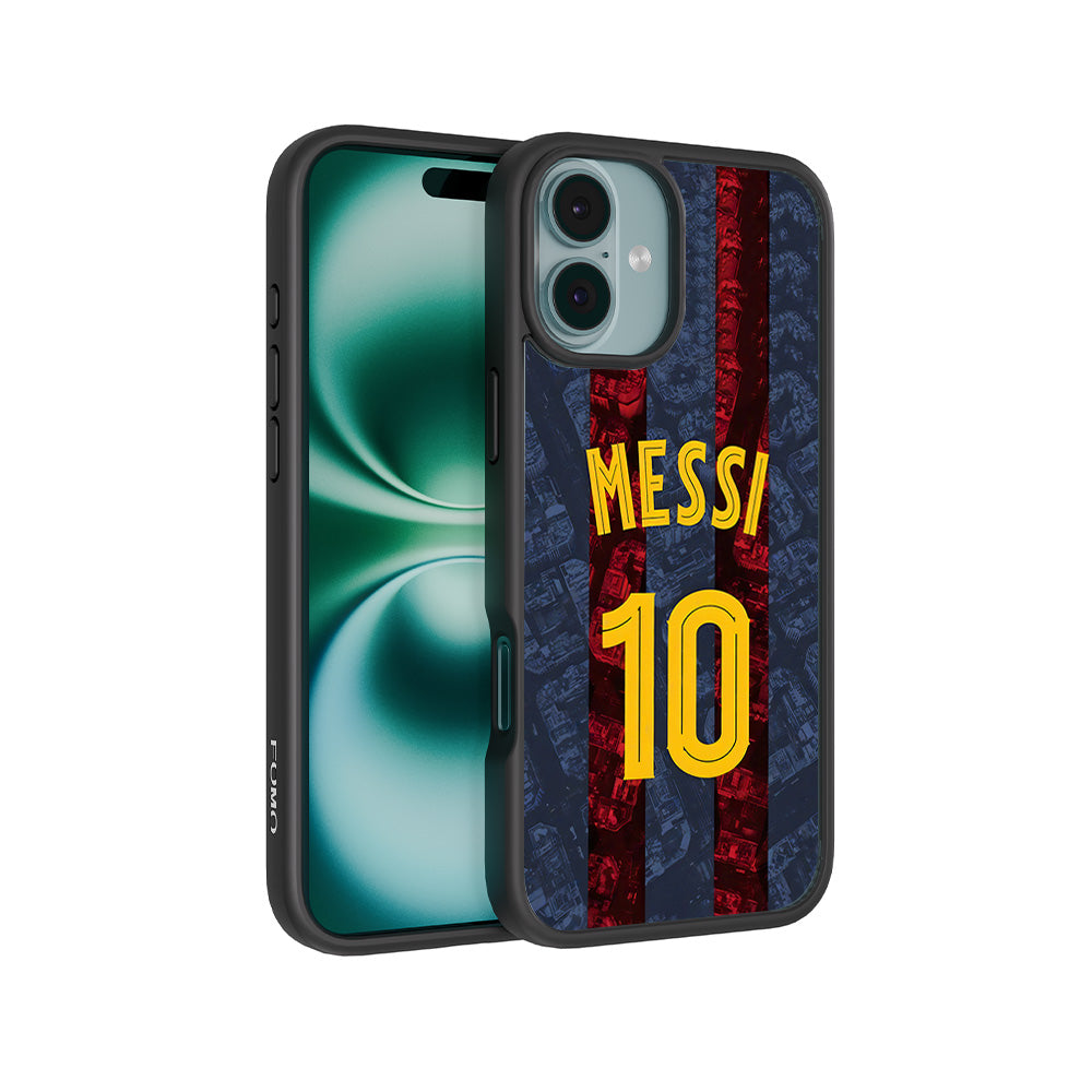Messi Barcelona Jersey 3D Skin with Shockguard Armour Magsafe Case for Apple iPhone 16