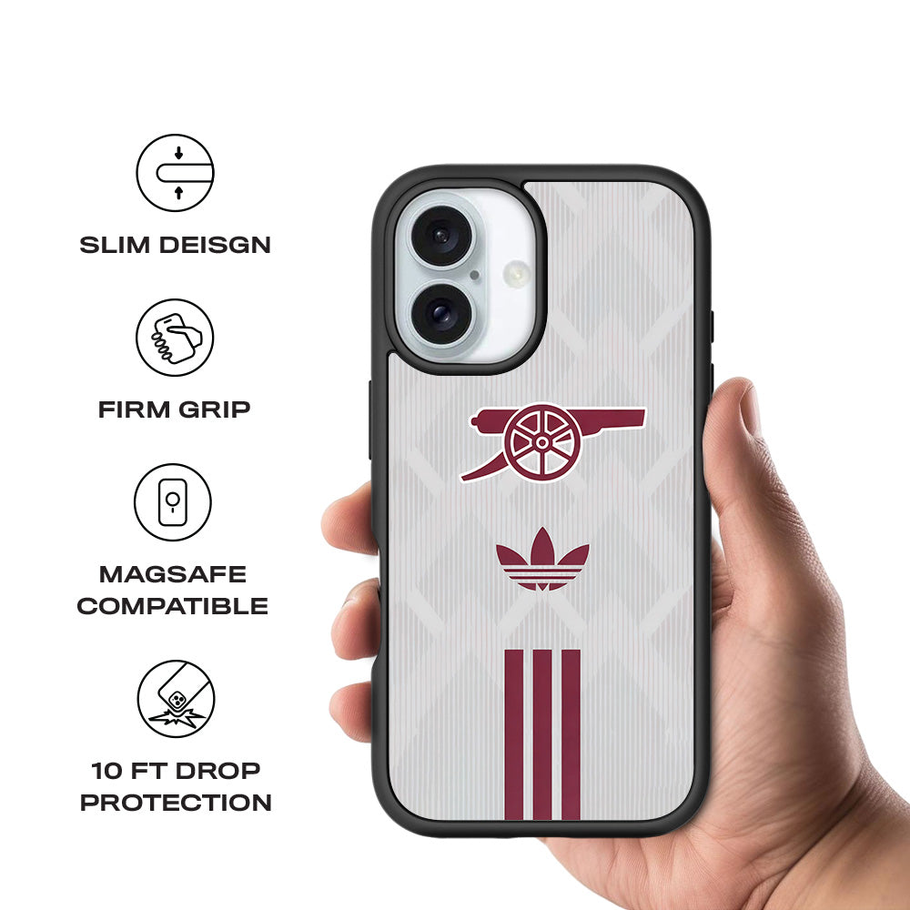 Arsenal x Adidas 3D Skin with Shockguard Armour Magsafe Case for Apple iPhone 16