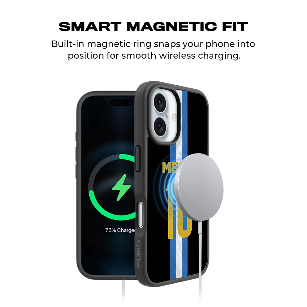 Messi Argentina Jersey 3D Skin with Shockguard Armour Magsafe Case for Apple iPhone 16