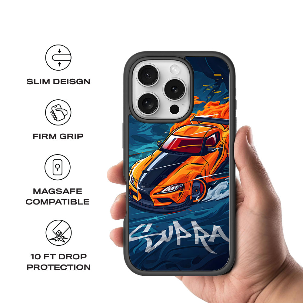 Blazing Supra 3D Skin with Shockguard Armour Magsafe Case for Apple iPhone 16 Pro
