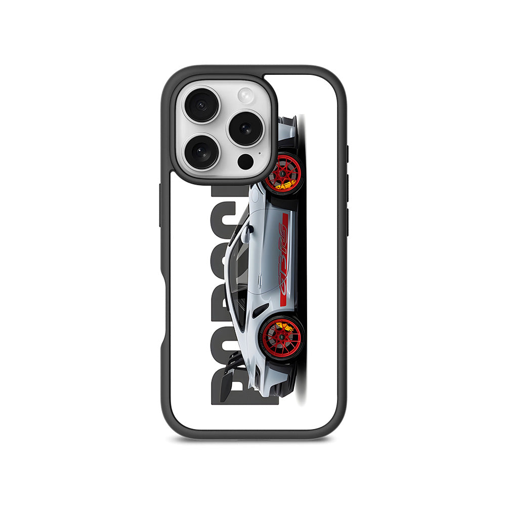 Porsche 911 GT3 3D Skin with Shockguard Armour Magsafe Case for Apple iPhone 16 Pro