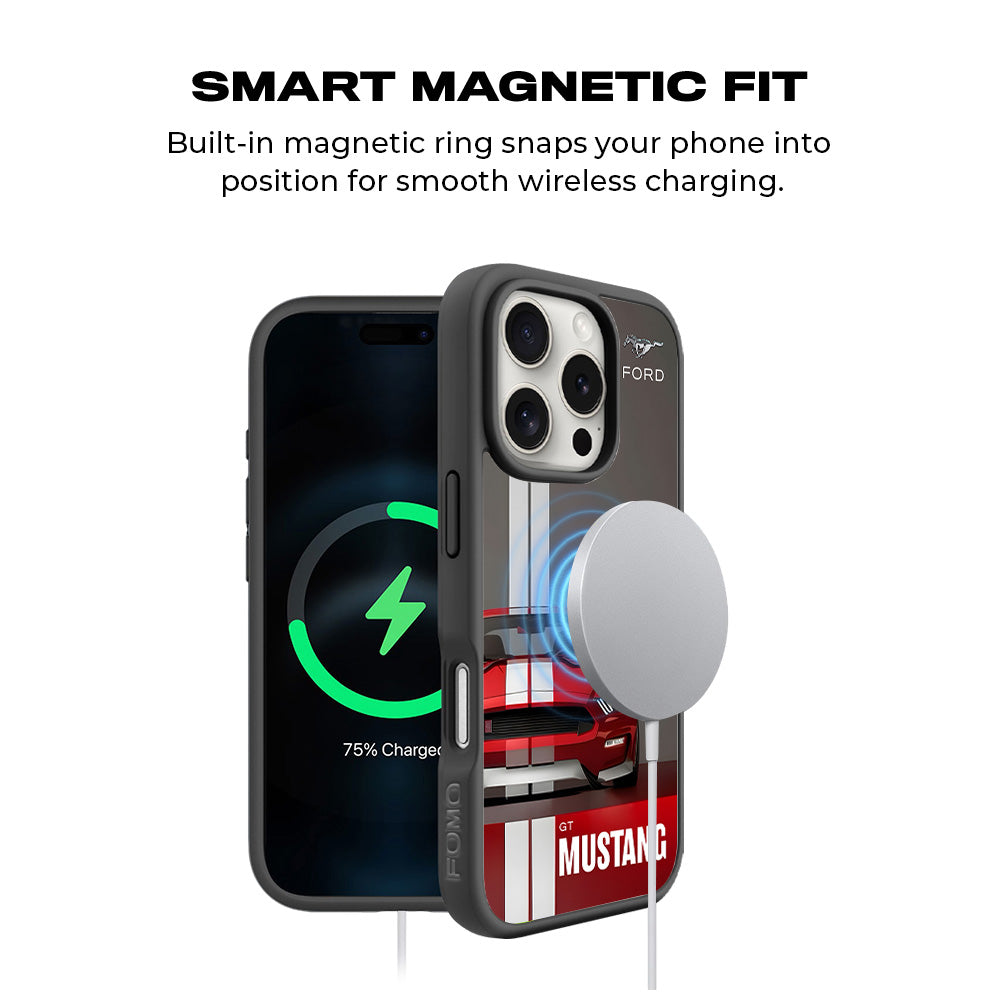 Ford GT Mustang 3D Skin with Shockguard Armour Magsafe Case for Apple iPhone 16 Pro