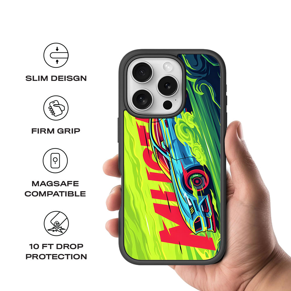 Ford Mustang 3D Skin with Shockguard Armour Magsafe Case for Apple iPhone 16 Pro