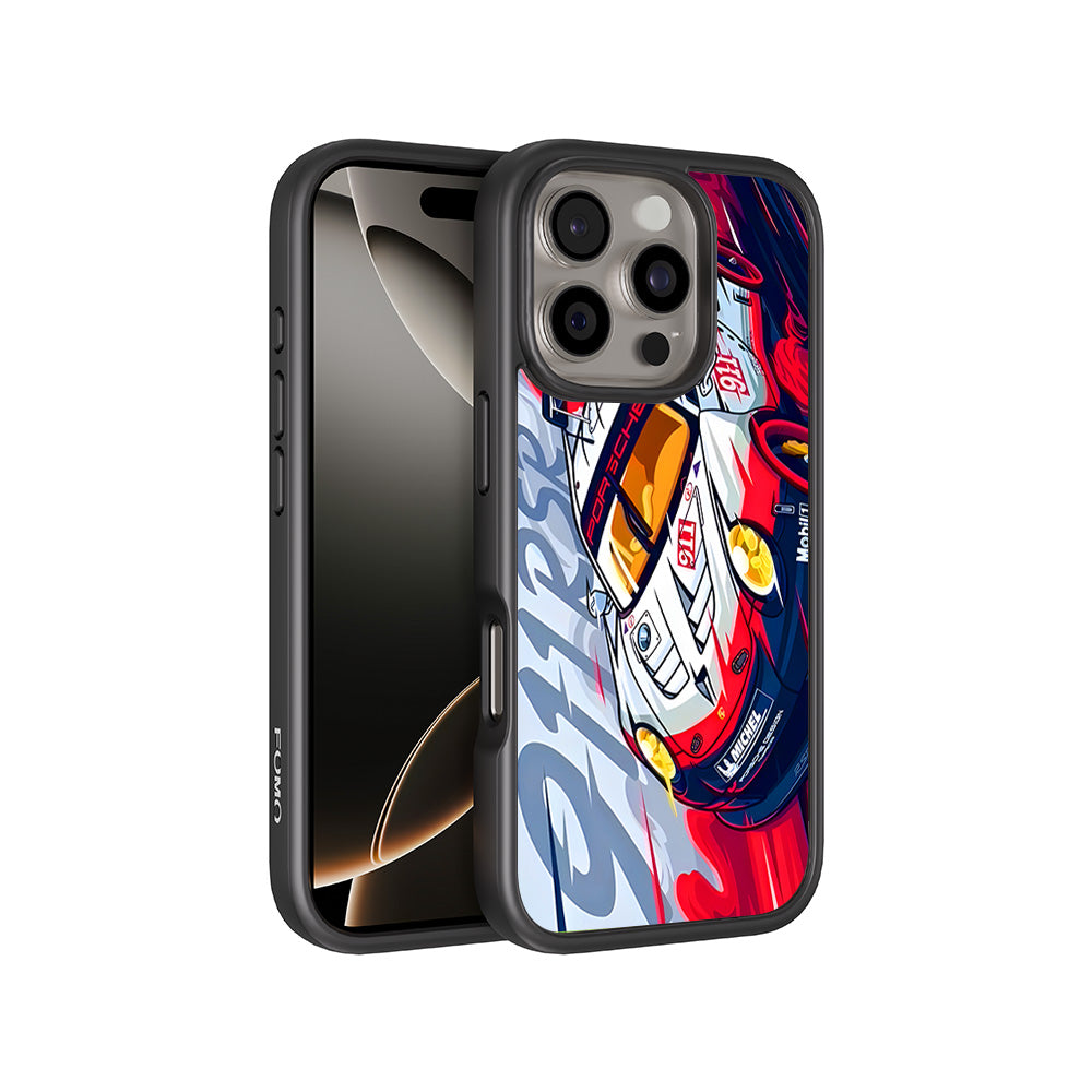 Porsche 911 RSR 3D Skin with Shockguard Armour Magsafe Case for Apple iPhone 16 Pro