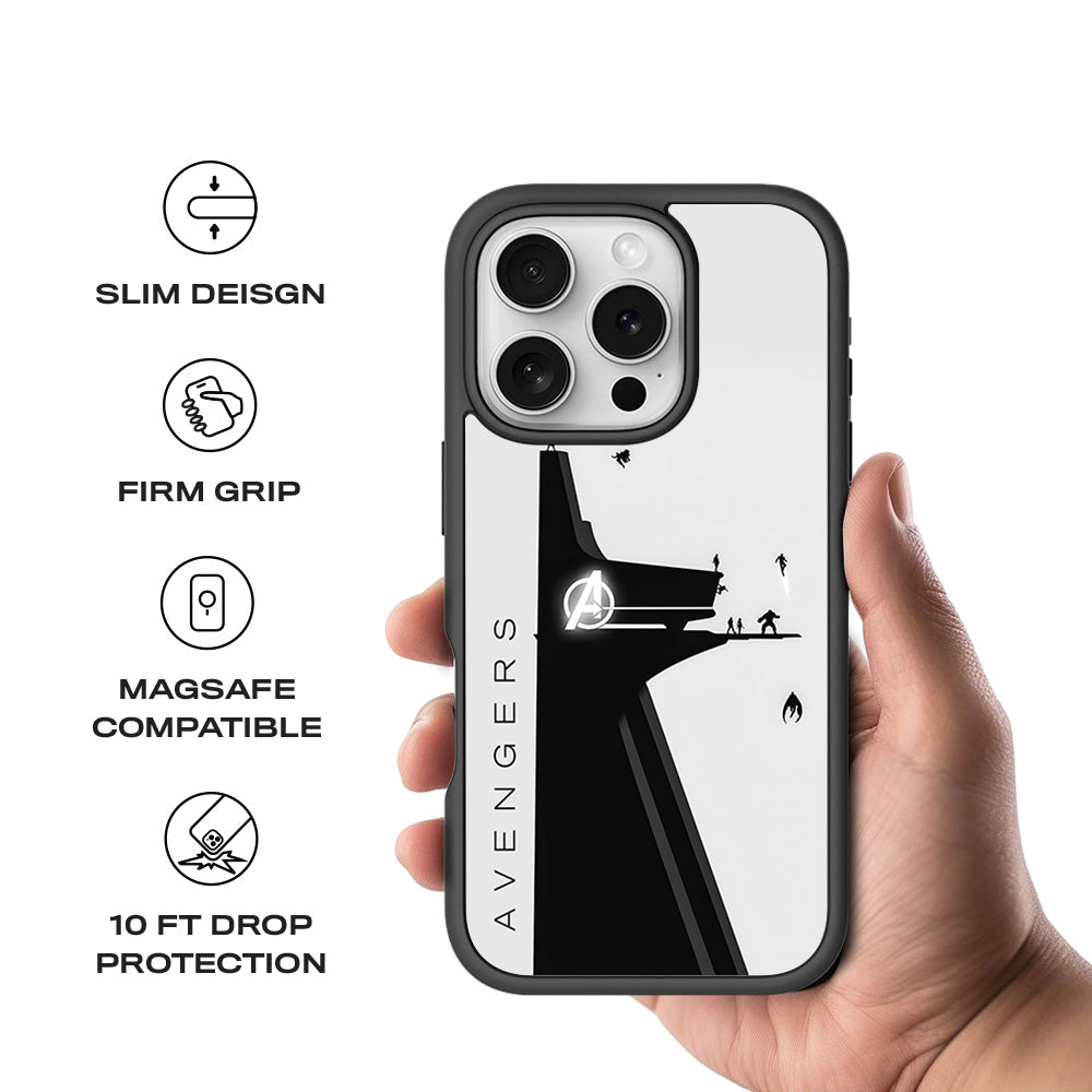 Avengers In Action 3D Skin with Shockguard Armour Magsafe Case for Apple iPhone 16 Pro