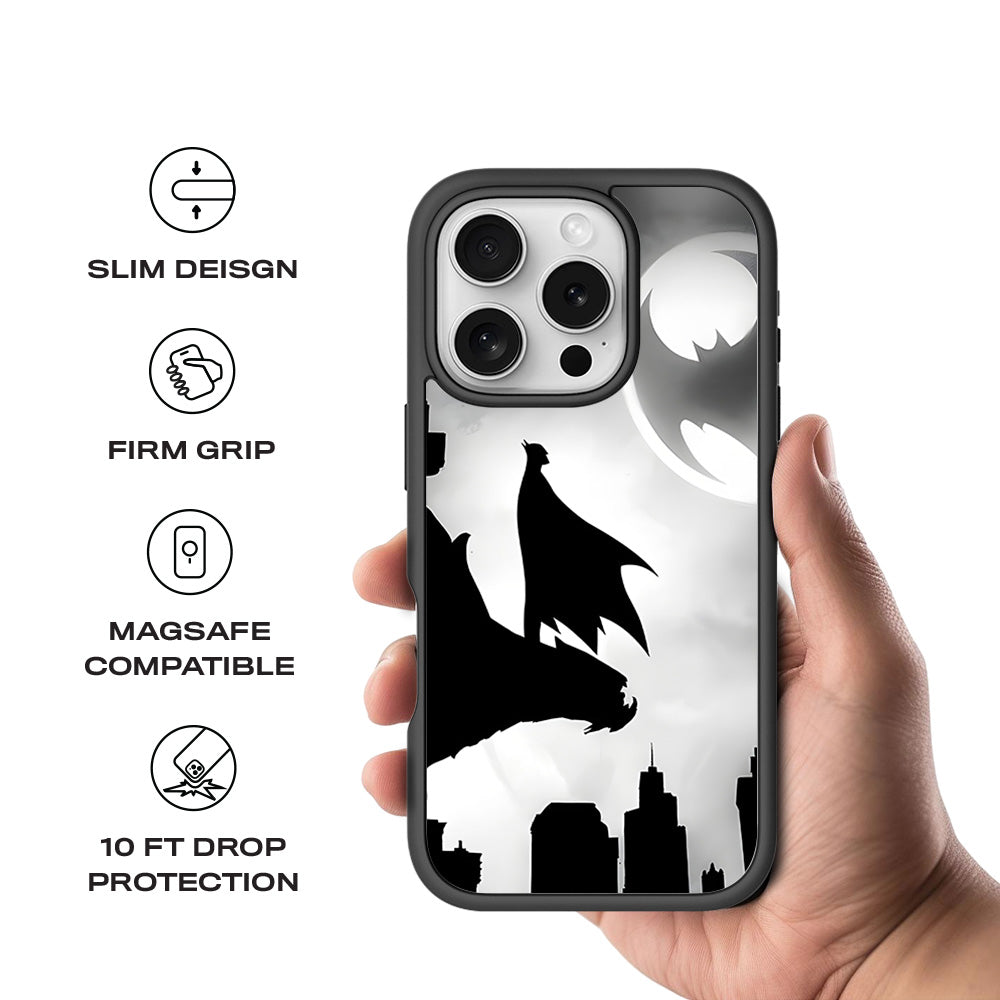 Gotham Hero 3D Skin with Shockguard Armour Magsafe Case for Apple iPhone 16 Pro