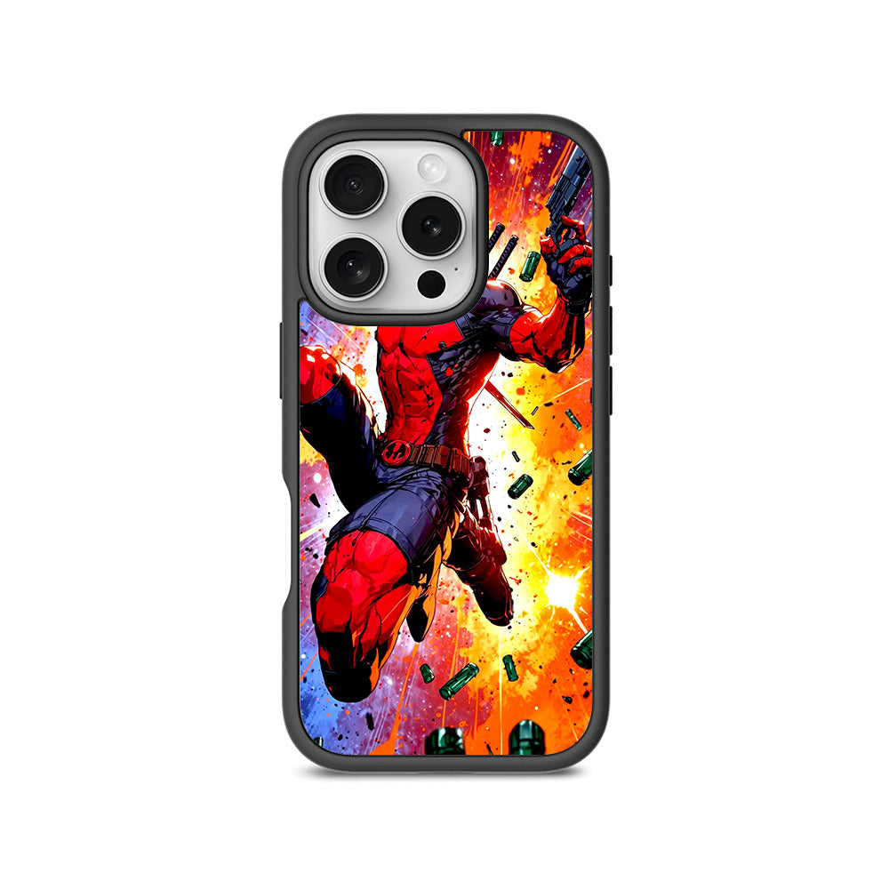 Deadpool Crimson Comics 3D Skin with Shockguard Armour Magsafe Case for Apple iPhone 16 Pro