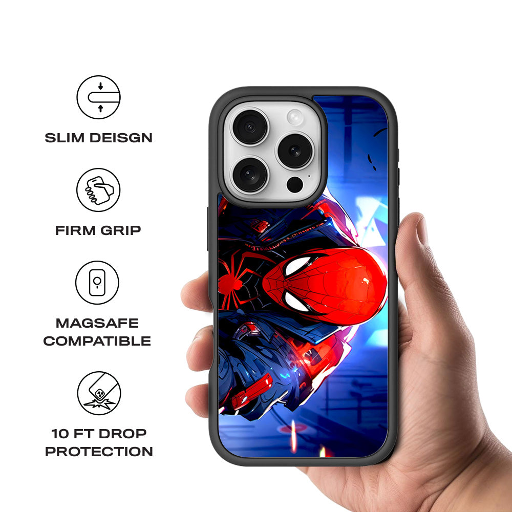 Spider-Man Reloaded 3D Skin with Shockguard Armour Magsafe Case for Apple iPhone 16 Pro