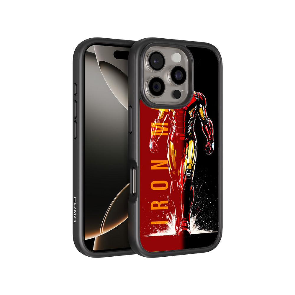 Iron Man Retro Beat Comics 3D Skin with Shockguard Armour Magsafe Case for Apple iPhone 16 Pro
