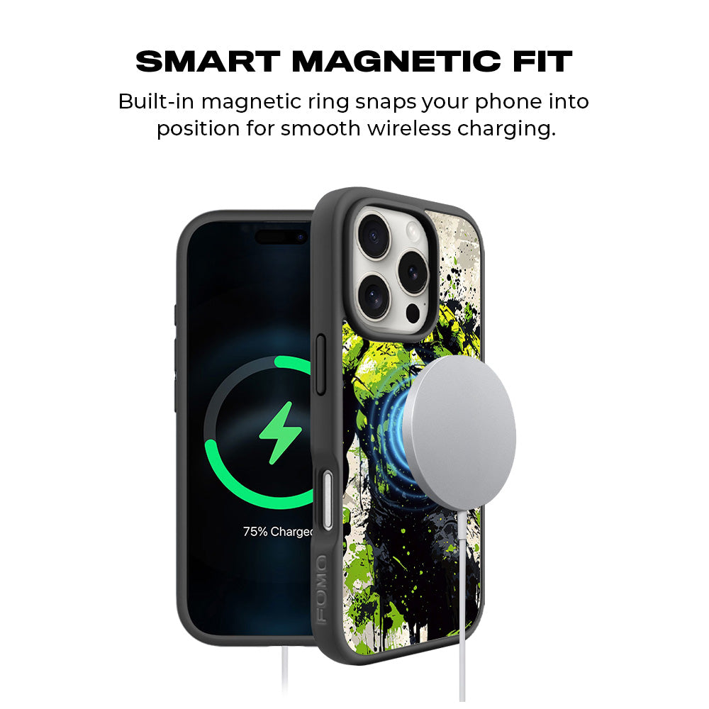 Savage Hulk Splash Comics 3D Skin with Shockguard Armour Magsafe Case for Apple iPhone 16 Pro Max