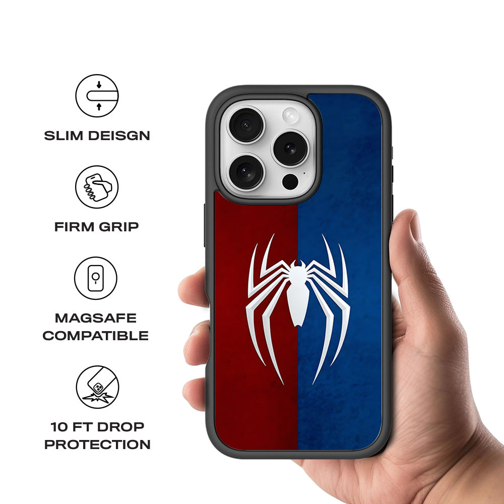 Spidey Emblem 3D Skin with Shockguard Armour Magsafe Case for Apple iPhone 16 Pro Max