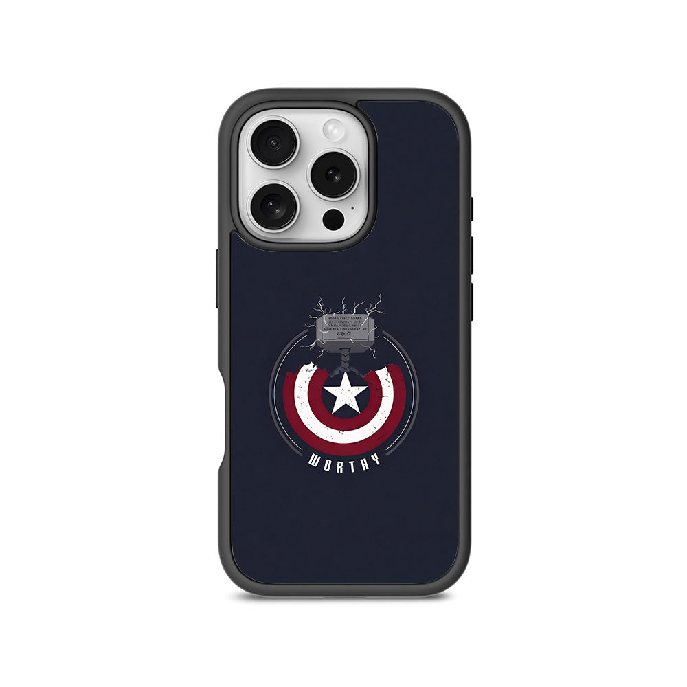 Captain America's Worthy Shield 3D Skin with Shockguard Armour Magsafe Case for Apple iPhone 16 Pro
