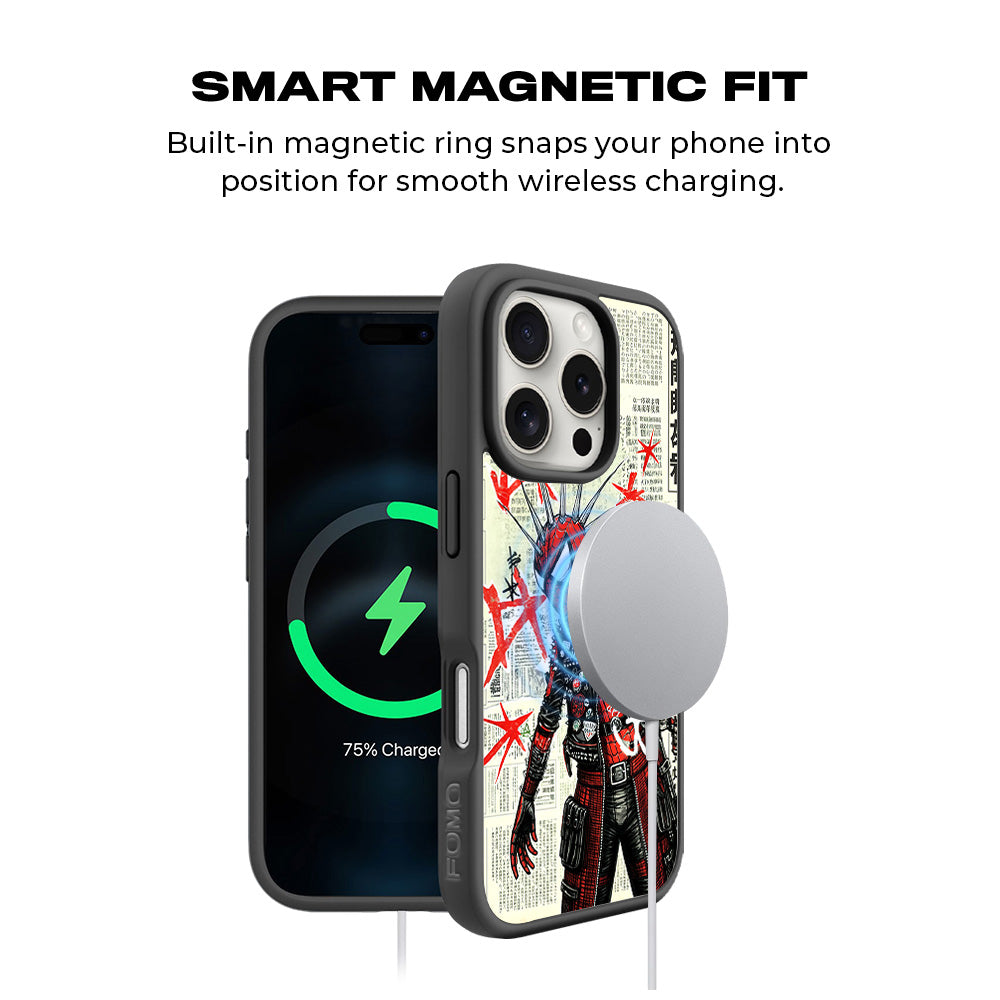 Spider Rage 3D Skin with Shockguard Armour Magsafe Case for Apple iPhone 16 Pro