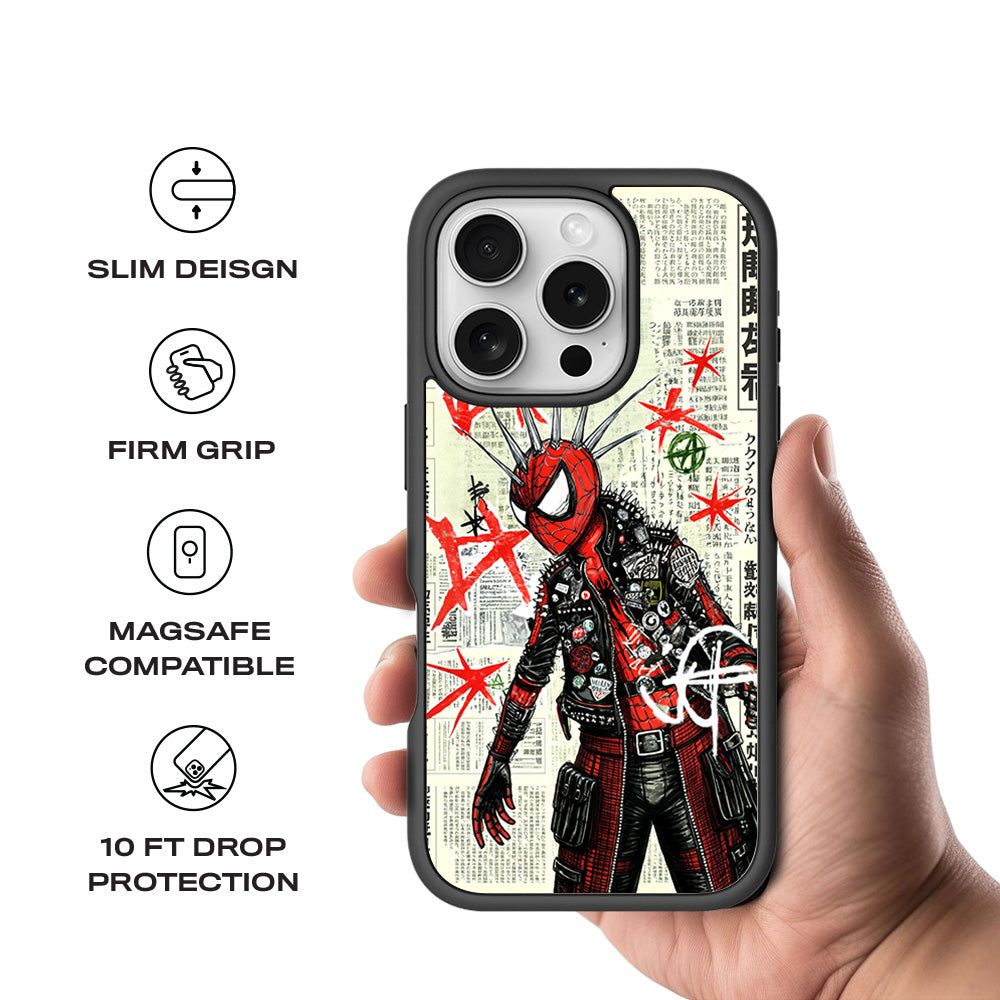 Spider Rage 3D Skin with Shockguard Armour Magsafe Case for Apple iPhone 16 Pro