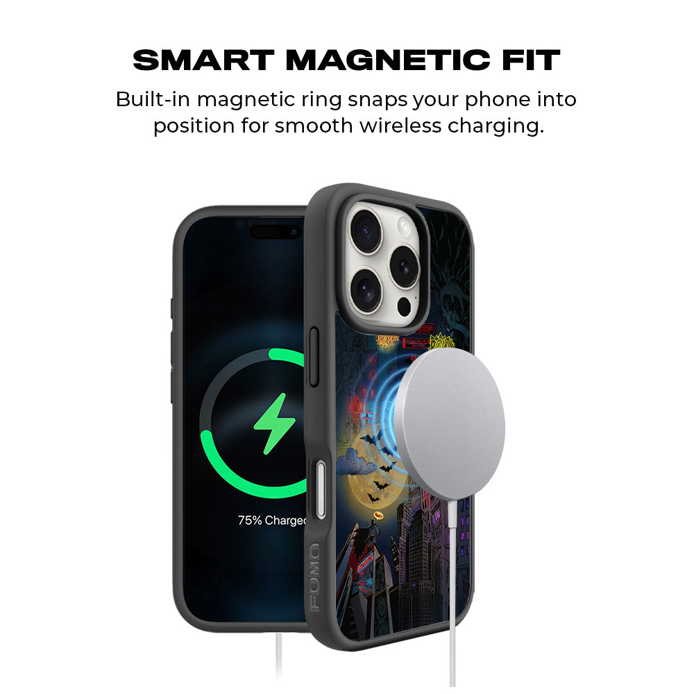 Batman City of Shadows 3D Skin with Shockguard Armour Magsafe Case for Apple iPhone 16 Pro