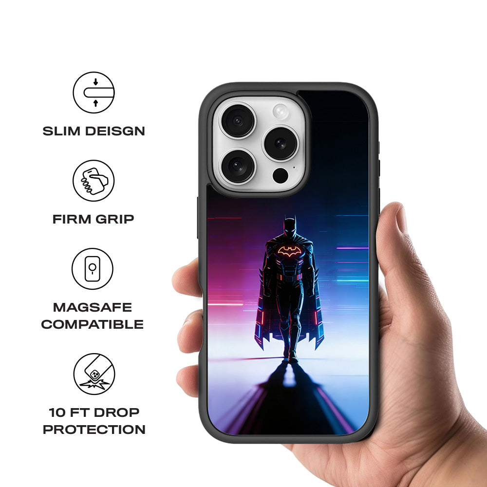 Superhero Neon Streaks 3D Skin with Shockguard Armour Magsafe Case for Apple iPhone 16 Pro
