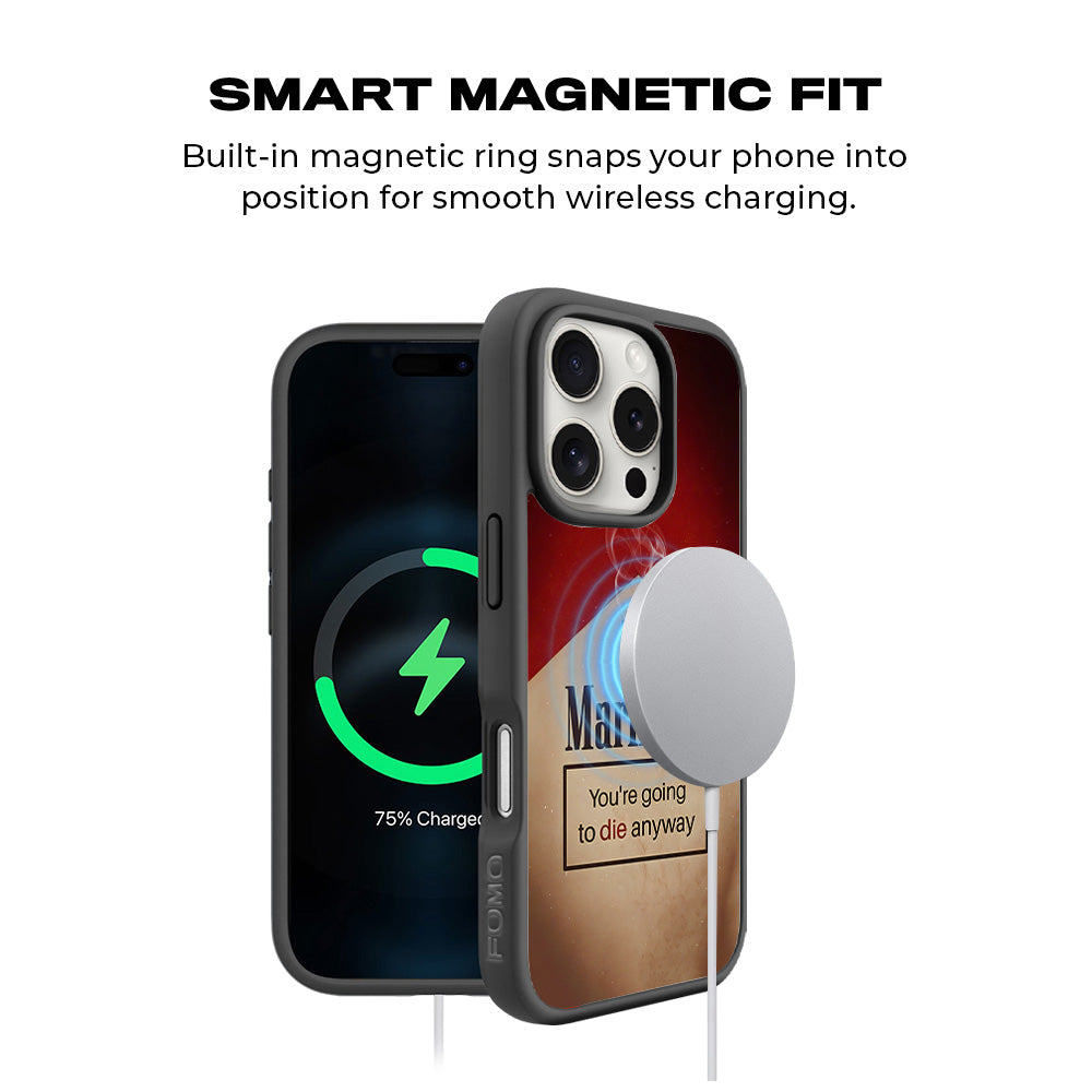 Marlboro Dark Humor 3D Skin with Shockguard Armour Magsafe Case for Apple iPhone 16 Pro