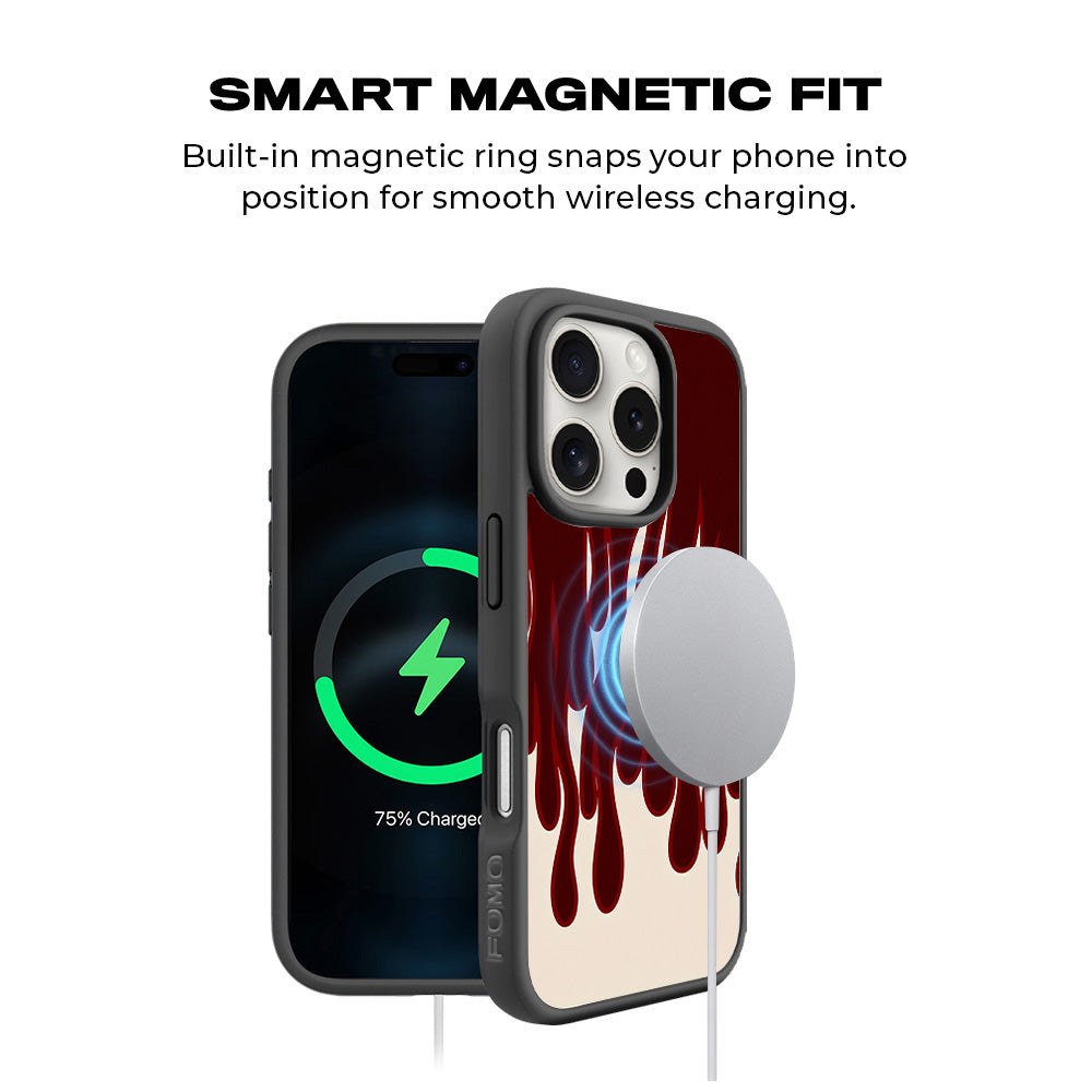 Flame Design 3D Skin with Shockguard Armour Magsafe Case for Apple iPhone 16 Pro