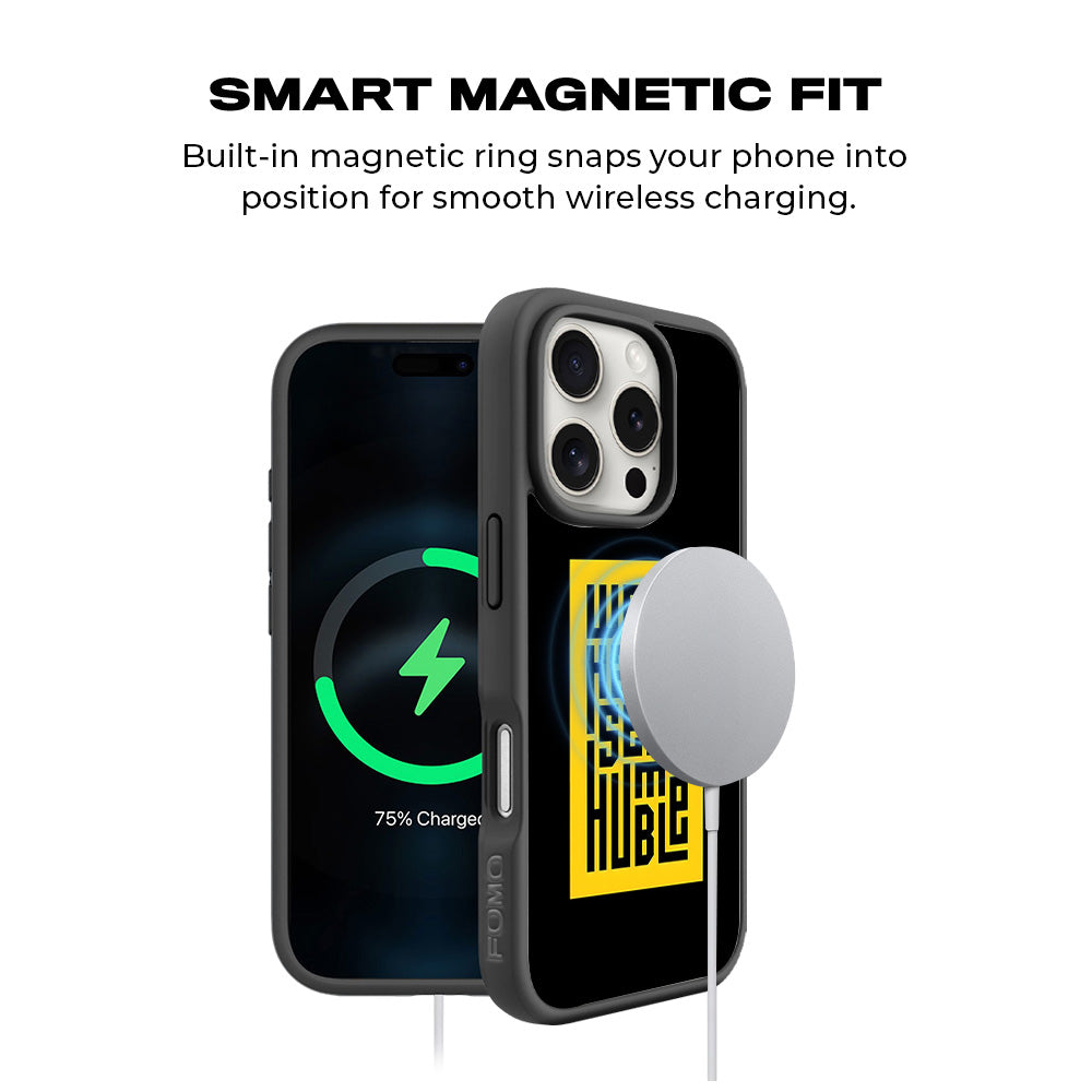 Work Hard Stay Humble 3D Skin with Shockguard Armour Magsafe Case for Apple iPhone 16 Pro