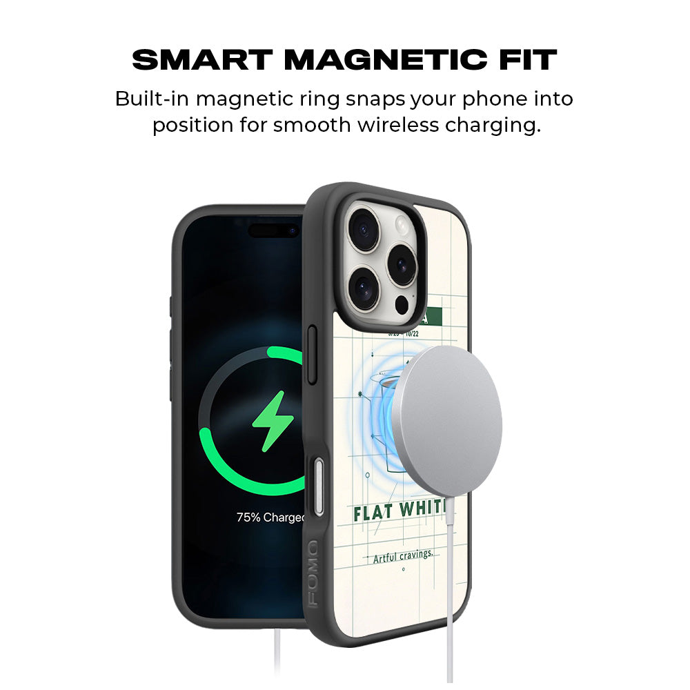 Libra Flat White 3D Skin with Shockguard Armour Magsafe Case for Apple iPhone 16 Pro