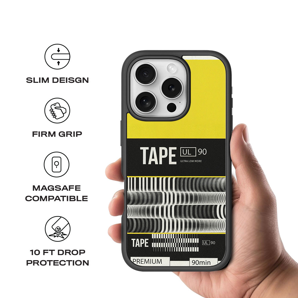 Vintage Tape Ultra 3D Skin with Shockguard Armour Magsafe Case for Apple iPhone 16 Pro