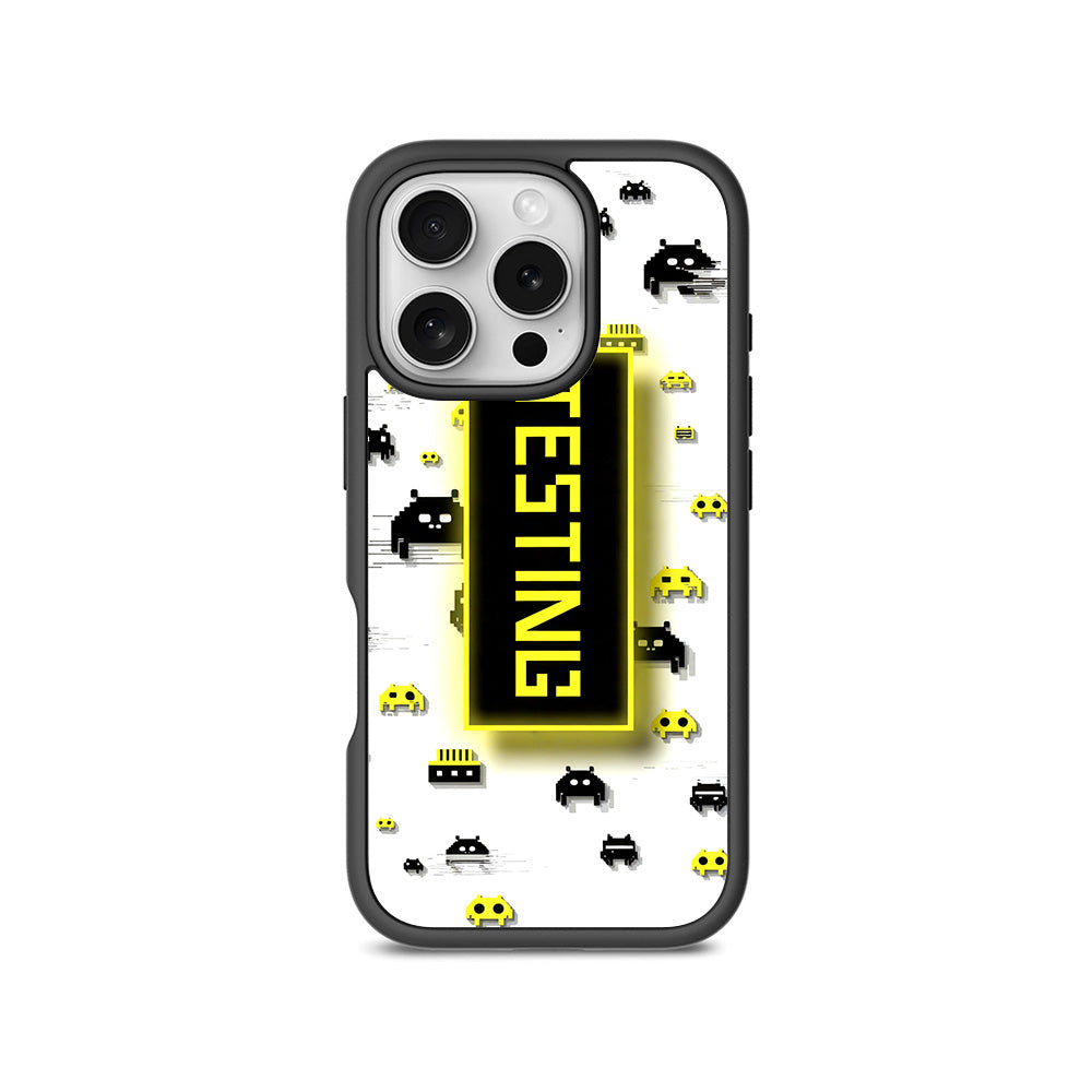 Testing Under Attack 3D Skin with Shockguard Armour Magsafe Case for Apple iPhone 16 Pro