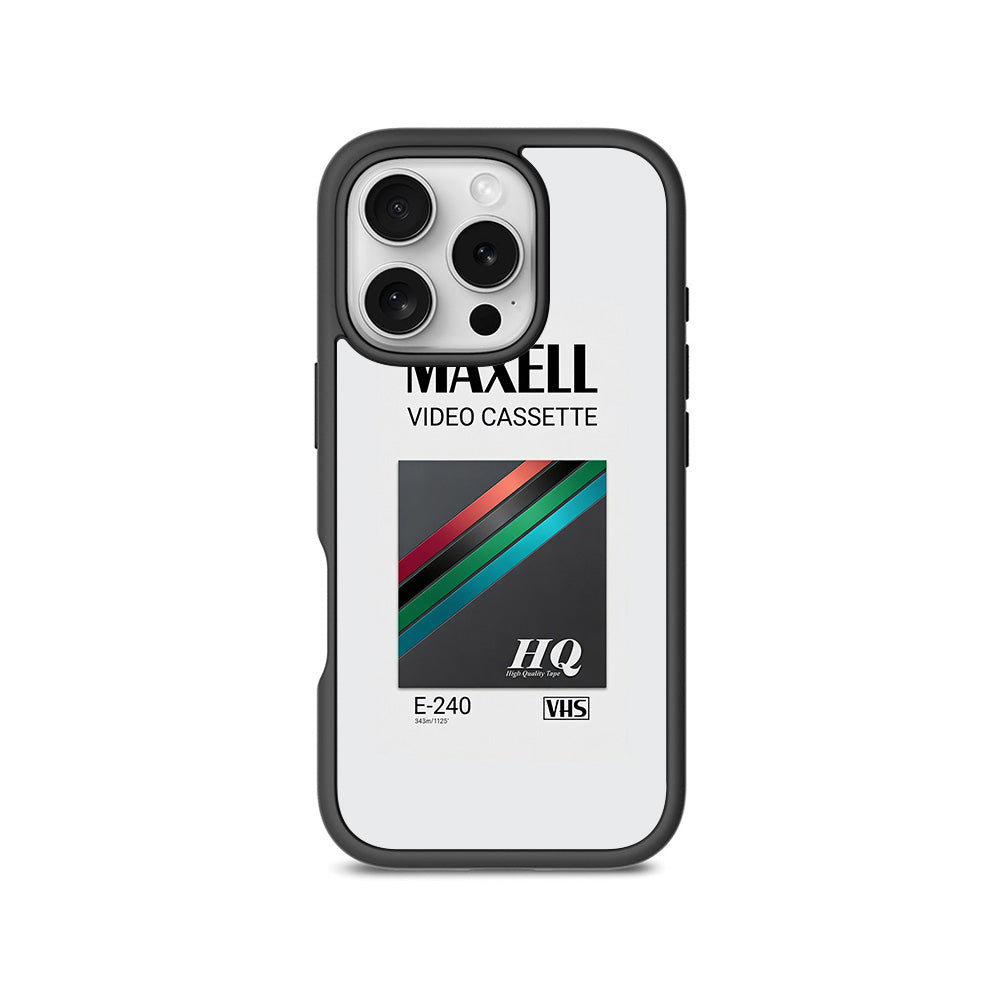 Maxell Video Cassette 3D Skin with Shockguard Armour Magsafe Case for Apple iPhone 16 Pro