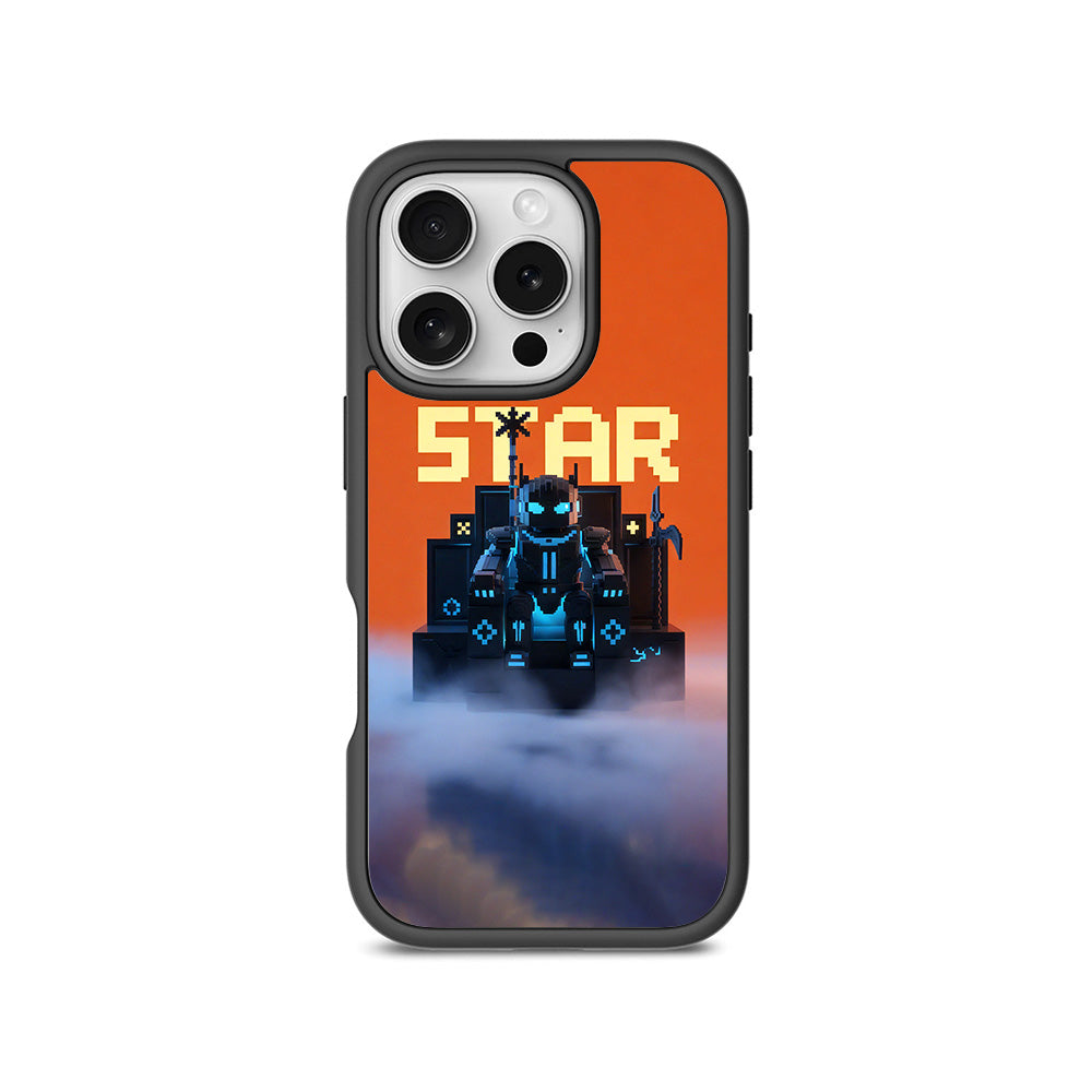 Pixelated Star 3D Skin with Shockguard Armour Magsafe Case for Apple iPhone 16 Pro
