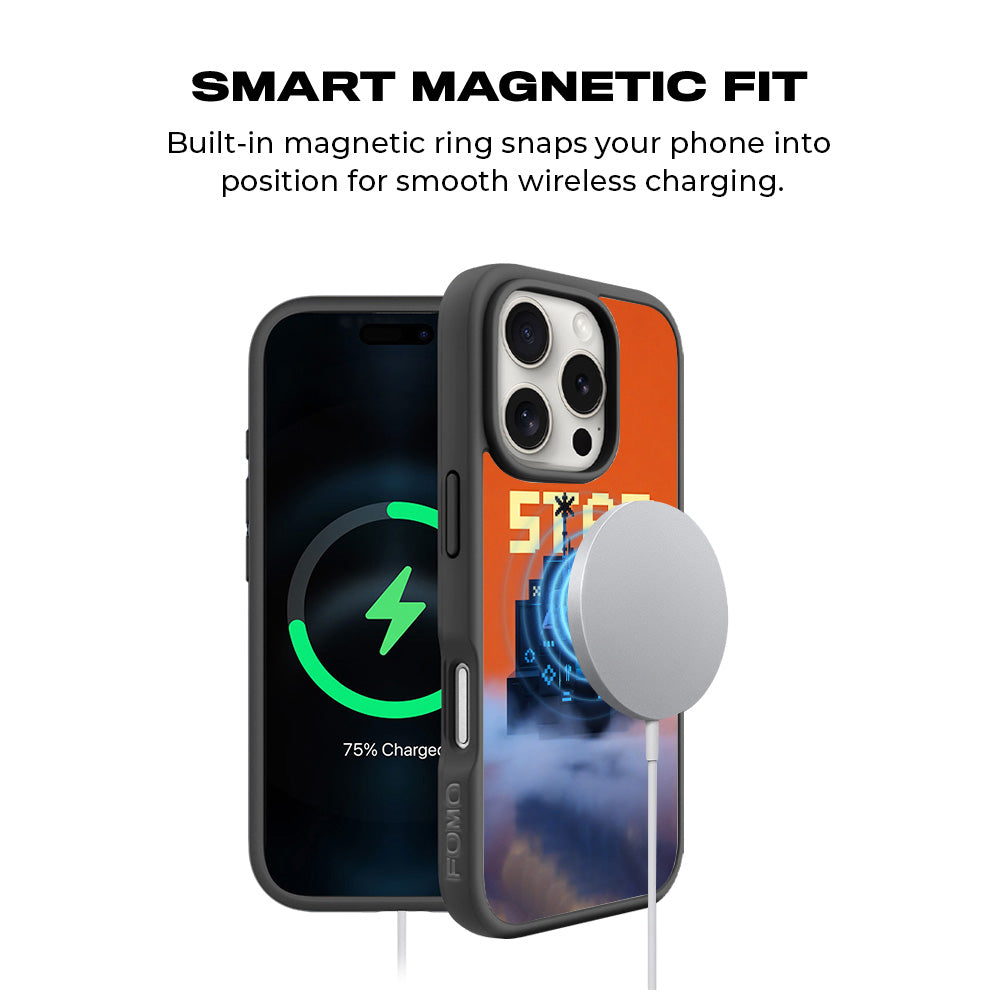 Pixelated Star 3D Skin with Shockguard Armour Magsafe Case for Apple iPhone 16 Pro