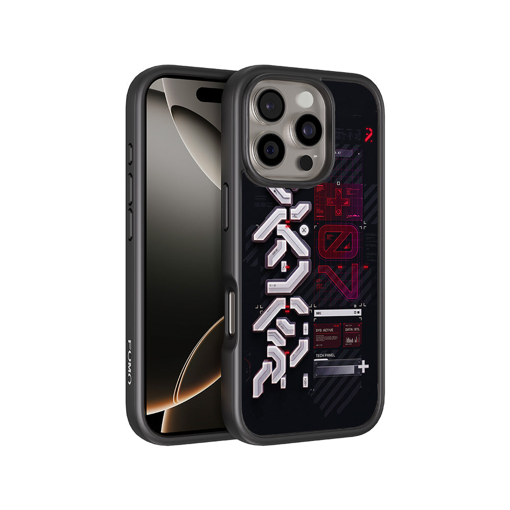 Tech Panel System Update 3D Skin with Shockguard Armour Magsafe Case for Apple iPhone 16 Pro