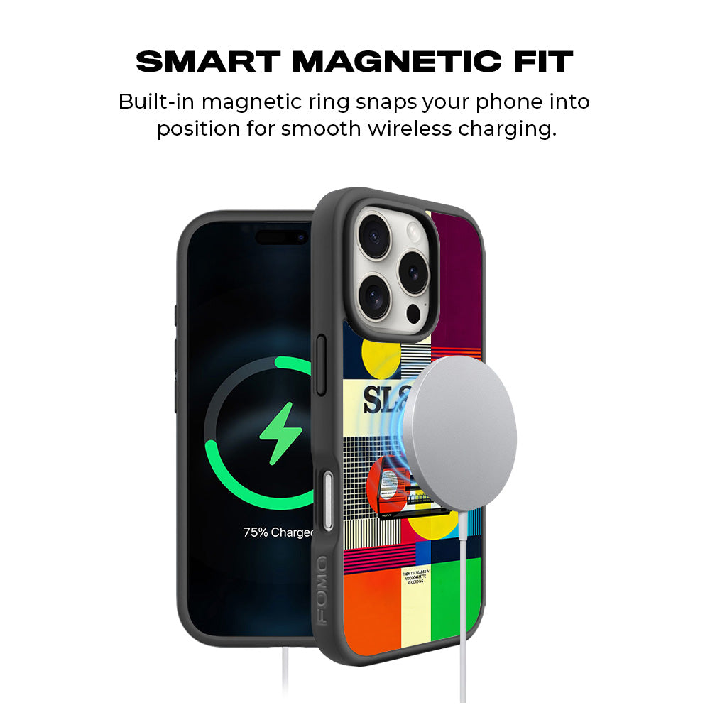 Betamax Vintage Vibes 3D Skin with Shockguard Armour Magsafe Case for Apple iPhone 16 Pro and 16 Pro Max